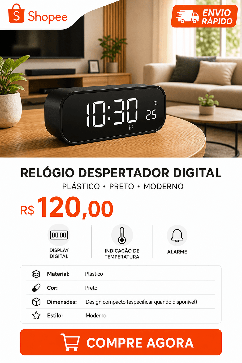 Relógio Despertador